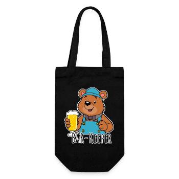 Der Bär-Keeper hat ein kühles Bier für dich! - Geschenkbeutel für Flaschen - Schwarz - Vorne