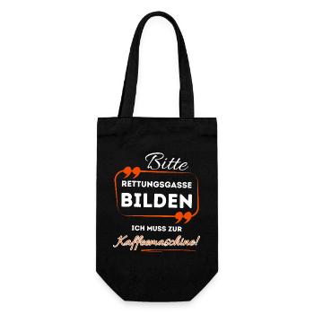 Bitte Rettungsgasse bilden ...- Für Kaffeetrinker - Geschenkbeutel für Flaschen - Schwarz - Vorne