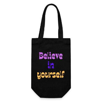 Believe in Yourself Retro Gradient - Gift Bag for Bottles - black - Front