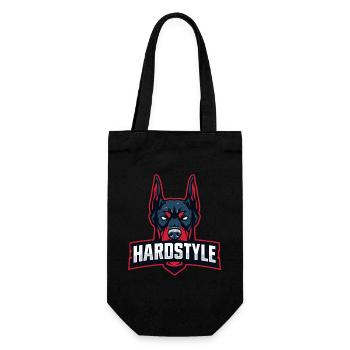 Dobermankopf – HARDSTYLE  - Geschenkbeutel für Flaschen - Schwarz - Vorne