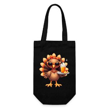 Dinde de Thanksgiving avec lunettes de soleil - Sac à bouteille - noir - Devant