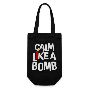 Calm Like Bomb Paradox Irony Humor Explosive Joke - Gift Bag for Bottles - black - Front