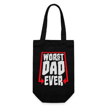 Worst Dad Ever Lustig Sarkastisch Vatertag Papa - Geschenkbeutel für Flaschen - Schwarz - Vorne