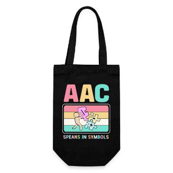 AAC Communication SLP Sign Language - Gift Bag for Bottles - black - Front