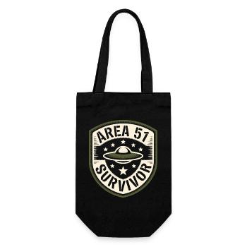 Lustiges Area 51 Überlebendes Alien UFO - Geschenkbeutel für Flaschen - Schwarz - Vorne