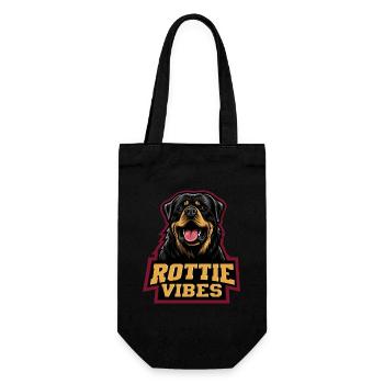 Rottweiler Kopf Rottie Vibes - Geschenkbeutel für Flaschen - Schwarz - Vorne