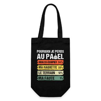 Why I Lose at Padel Humor Vintage Gift - Gift Bag for Bottles - black - Front