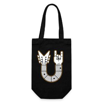 Guitar U Shape Rock Hand - Gift Bag for Bottles - black - Front