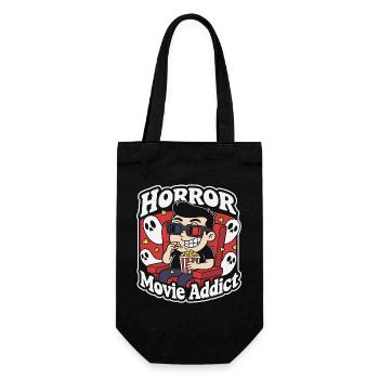 Horror Movie Addict Cartoon - Geschenkbeutel für Flaschen - Schwarz - Vorne