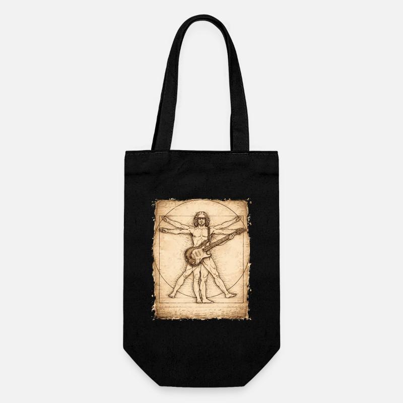 Vitruvian Rocker Gitarrist Design - Geschenkbeutel für Flaschen - Schwarz