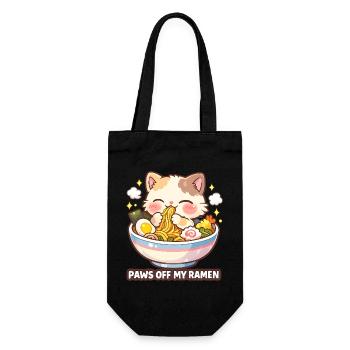 Chats Ramen Nouilles Anime japonais Manga Kawaii - Sac à bouteille - noir - Devant