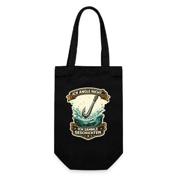 I don't fish, I collect stories - Gift Bag for Bottles - black - Front