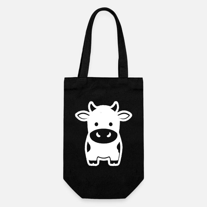 Kuh Stehend Comic Milchkuh Icon - Geschenkbeutel für Flaschen - Schwarz