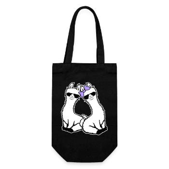 Deux lamas amoureux de lunettes de soleil cool assises - Sac à bouteille - noir - Devant