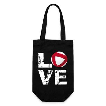 Love Radball, Radballer, Hallenradsport - Geschenkbeutel für Flaschen - Schwarz - Vorne