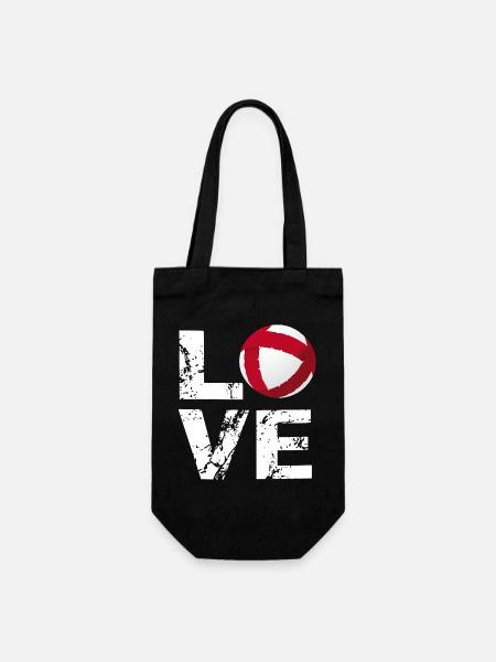 Love Radball, Radballer, Hallenradsport - Geschenkbeutel für Flaschen - Schwarz