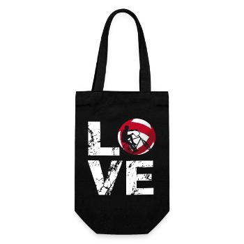 Love Radball, Radballer, Hallenradsport - Geschenkbeutel für Flaschen - Schwarz - Vorne