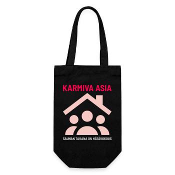 DAS GRUSELIGE DING HINTER DER SAUNA - Geschenkbeutel für Flaschen - Schwarz - Vorne