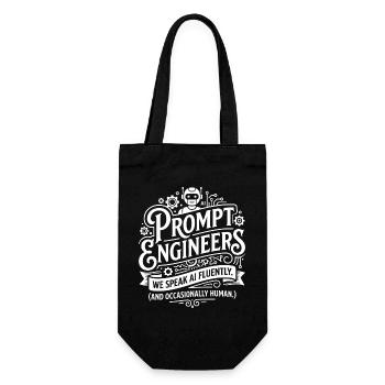 Prompt Engineers: We speak AI fluently - Gift Bag for Bottles - black - Front