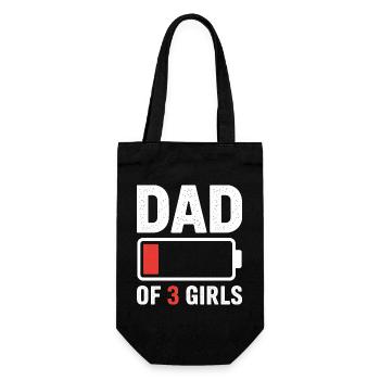 Dad of 3 Girls Battery Low - Gift Bag for Bottles - black - Front