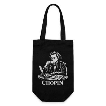 Chopin Coffee Portrait Vintage Line Art - Gift Bag for Bottles - black - Front