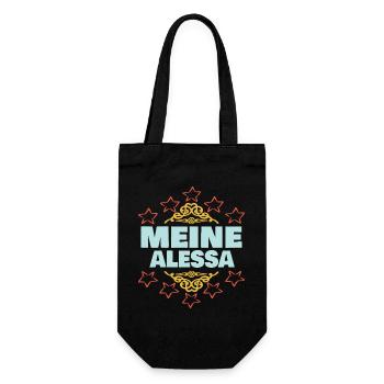 Ehefrau Alessa - Geschenkbeutel für Flaschen - Schwarz - Vorne