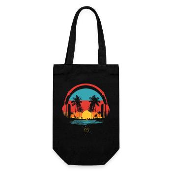 Beach Summer Palm Tree - Gift Bag for Bottles - black - Front