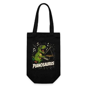Fun Pianist Dinosaur - Gift Bag for Bottles - black - Front