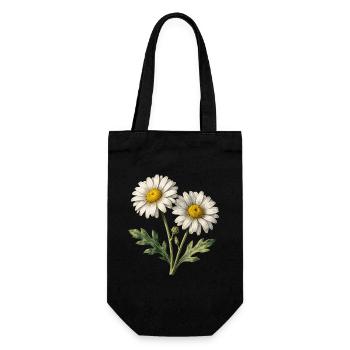 Helle Aquarell-Gänseblümchen - Geschenkbeutel für Flaschen - Schwarz - Vorne