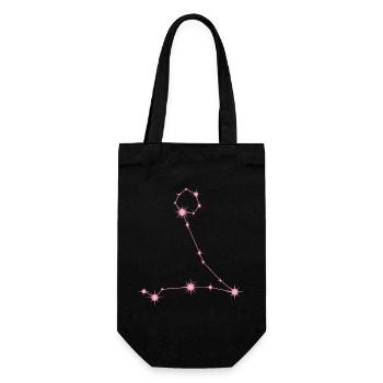 Fischestern Sternbild Sternzeichen Pastellrosa - Geschenkbeutel für Flaschen - Schwarz - Vorne