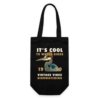 Vibes Vintage Vogelbeobachtung - Geschenkbeutel für Flaschen - Schwarz - Vorne
