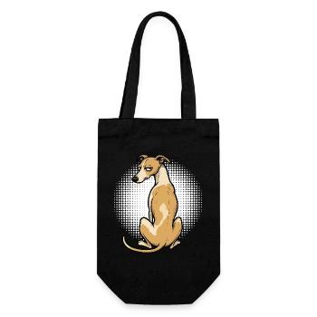 Whippet Windhund Whippets Windhundbesitzer - Geschenkbeutel für Flaschen - Schwarz - Vorne