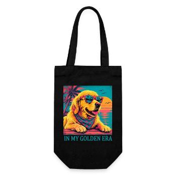 Golden Retriever Era Vintage | Retro Sunset Dog - Gift Bag for Bottles - black - Front