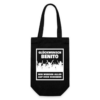 Geschenk für Benito - Geschenkbeutel für Flaschen - Schwarz - Vorne