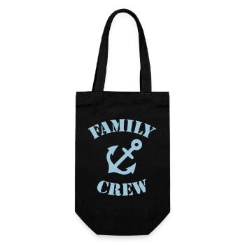 Family Crew (Anker / Schiffscrew / Sky Blue) - Geschenkbeutel für Flaschen - Schwarz - Vorne
