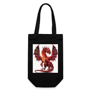 Feuerroter Drachen-Aquarell - Geschenkbeutel für Flaschen - Schwarz - Vorne