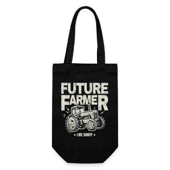 Zukünftiger Farmer Baby Tractor Vintage Dad - Geschenkbeutel für Flaschen - Schwarz - Vorne