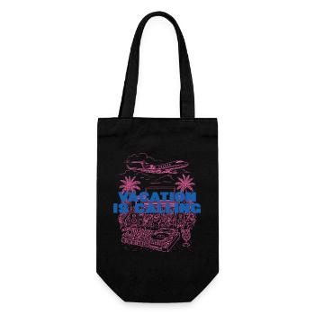 Vacation is calling - Gift Bag for Bottles - black - Front