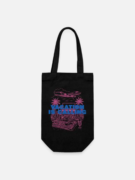 Vacation is calling - Geschenkbeutel für Flaschen - Schwarz