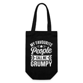Mein Lieblingsvolk nennt mich Grumpy - Geschenkbeutel für Flaschen - Schwarz - Vorne