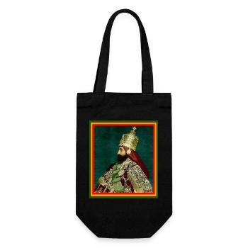 Jah Rastafari Haile Selassie Rasta Reggae Roots - Geschenkbeutel für Flaschen - Schwarz - Vorne