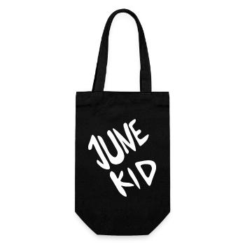 Juni Kind Handlettering Schriftzug - Geschenkbeutel für Flaschen - Schwarz - Vorne
