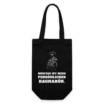 Montag ist mein persönliches Ragnarök – lustig - Geschenkbeutel für Flaschen - Schwarz - Vorne
