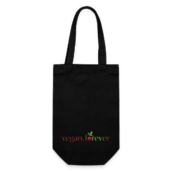 Veganer Rettich für immer - Geschenkbeutel für Flaschen - Schwarz - Vorne