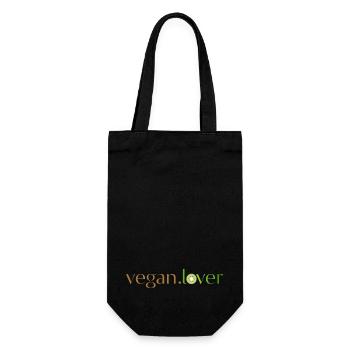 Vegan lover kiwi - Gift Bag for Bottles - black - Front
