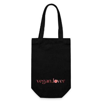 Vegan lover pink flower - Gift Bag for Bottles - black - Front