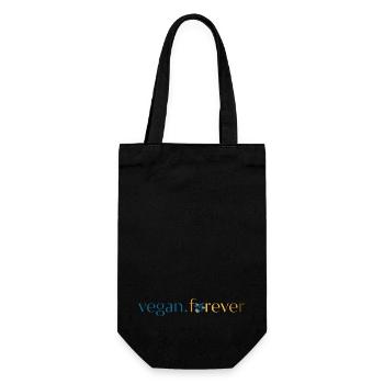 Vegane Forever Blue Gold Blume - Geschenkbeutel für Flaschen - Schwarz - Vorne