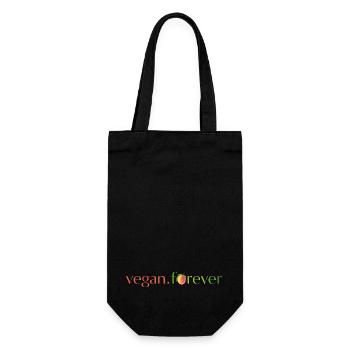 Vegan forever apricot green - Gift Bag for Bottles - black - Front