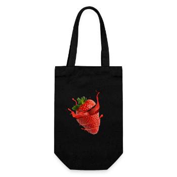 Strawberry with splash - Gift Bag for Bottles - black - Front