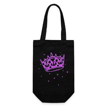 Krone Glitter Prinzessin Geburtstag Princess - Geschenkbeutel für Flaschen - Schwarz - Vorne